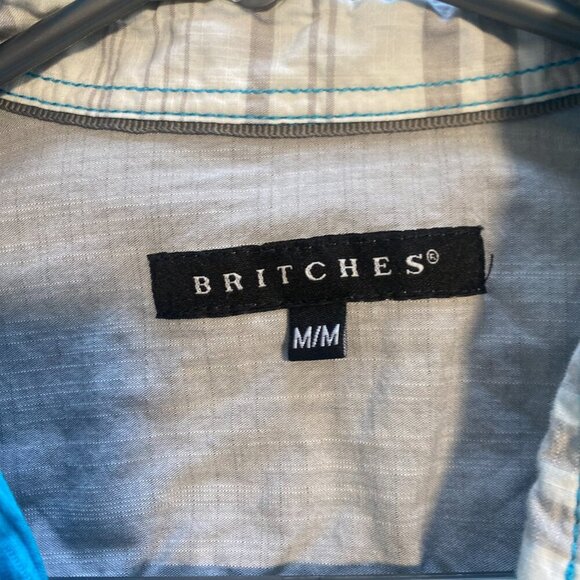 2/$15 Britches Men's Casual Blue Button Down‎ Shirt Size Medium - Picture 2 of 5